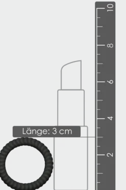 3tlg. Penisring-Set mit Rillen - Ø 2,6/3/3,5cm