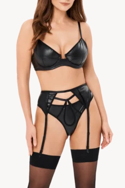 3tlg. Set Wetlook schwarz
