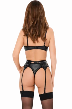 3tlg. Set Wetlook schwarz