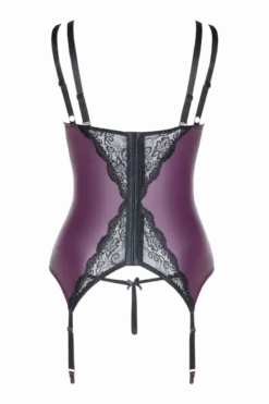 2tlg Strapshemd-Set lila/schwarz