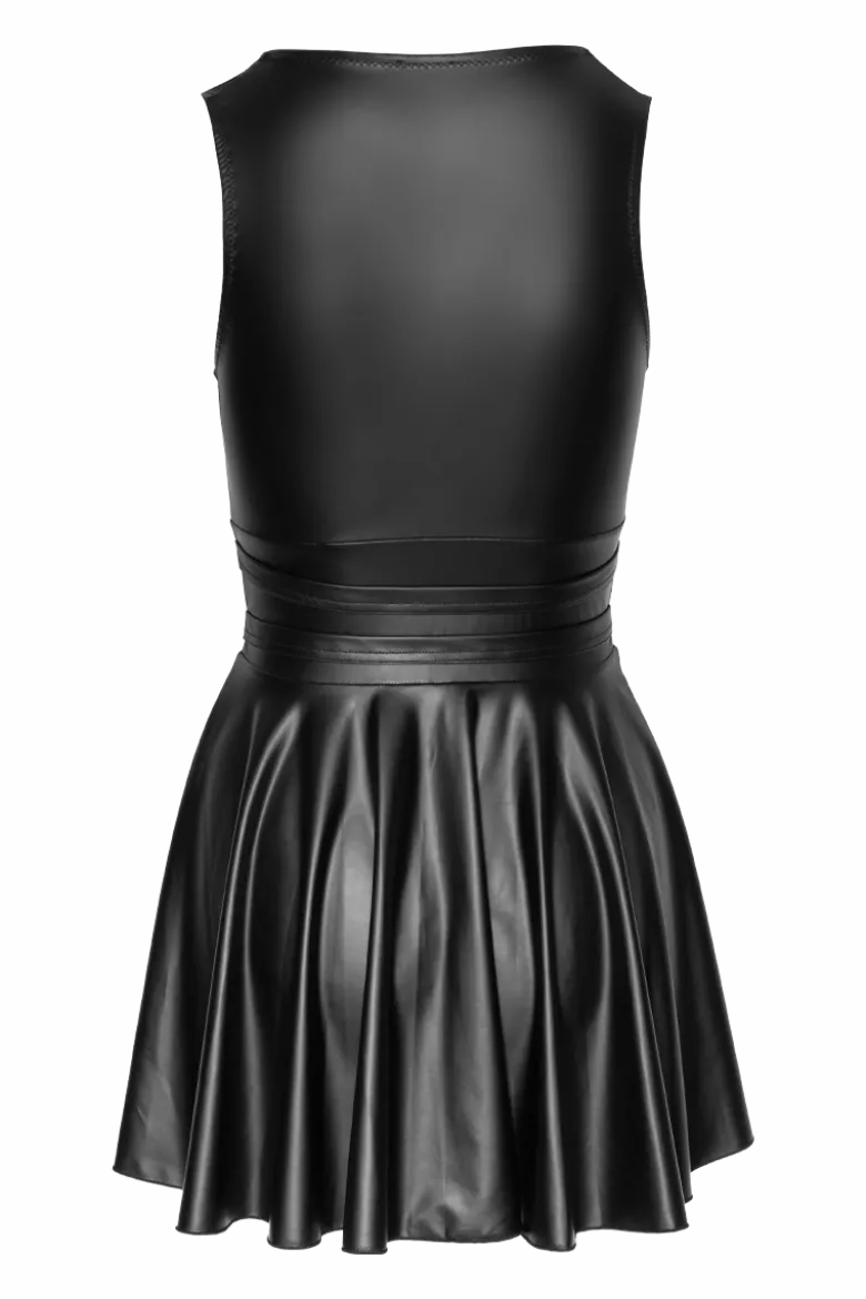 Wetlook Kleid mit Taillengürtel