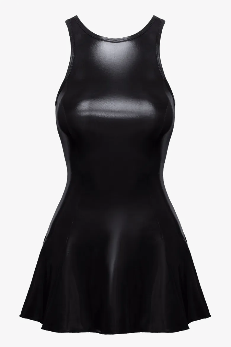 Wetlook Minikleid schwarz