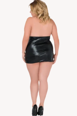Wetlook Neckholder Chemise Plus Size