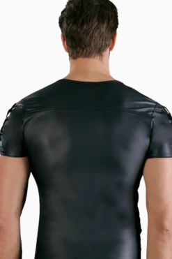 Wetlook Shirt mit Reißverschluss