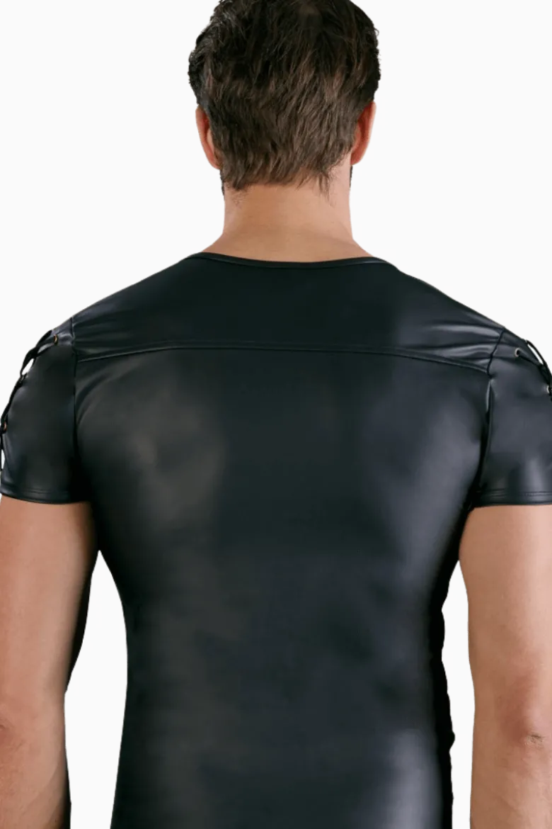 Wetlook Shirt mit Reißverschluss